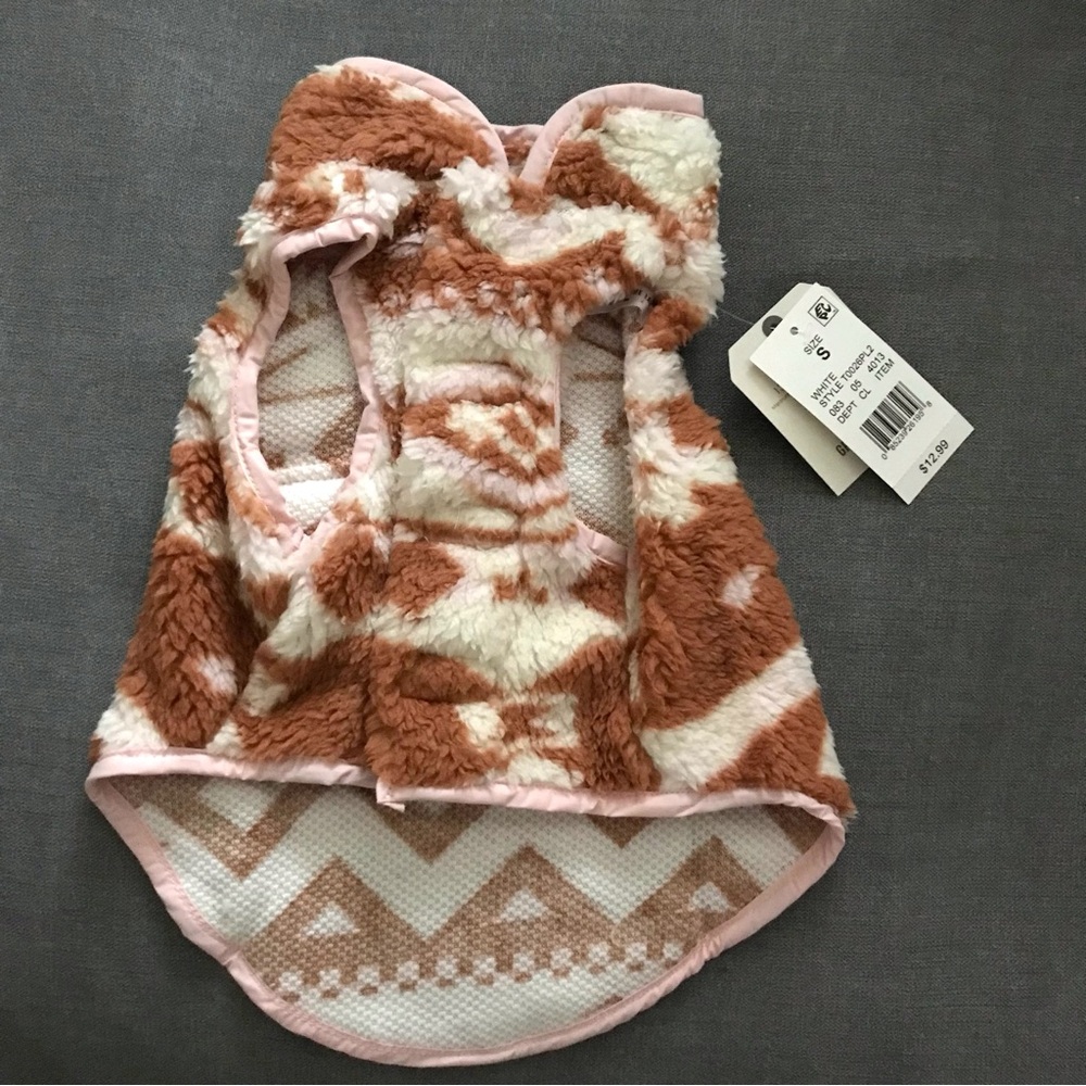 Cozy Brown and Cream Dog Sherpa Sweater - Picture 2 of 8